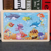 Colorful wooden ocean-themed puzzle featuring marine animals and a mermaid, perfect for developing kids' skills and imagination.