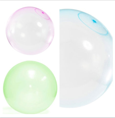 Inflatable Bubble Balloon Toy in pink, green, and blue, perfect for outdoor parties and kids' fun activities.