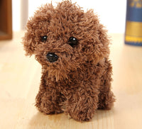 Cute plush teddy dog pendant, soft brown stuffed toy keychain for gifts and decorations, perfect for dog lovers.