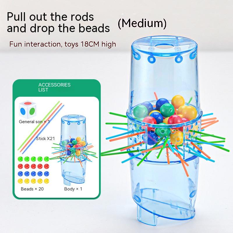 Children's Pull-Out Stick Balance Game showcasing rods and colorful beads for fun interaction and skill development.