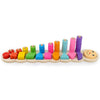 Colorful wooden logarithmic board for kids learning math, shapes, and color recognition, preschool educational toy.