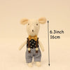 Little Mouse Plush Doll with bowtie, 6.3 inches tall, soft and cuddly stuffed toy for kids, safe and non-toxic materials.