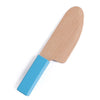 Wooden play knife with a blue handle from the Montessori Magnetic Kitchen Playset, designed for educational fun and learning.