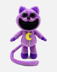 CatNap Plush 14-Inch Soft Toy with 18-Inch Tail, Purple Collectible from Play The Game, Featuring Decorative Zipper and Crescent Charm