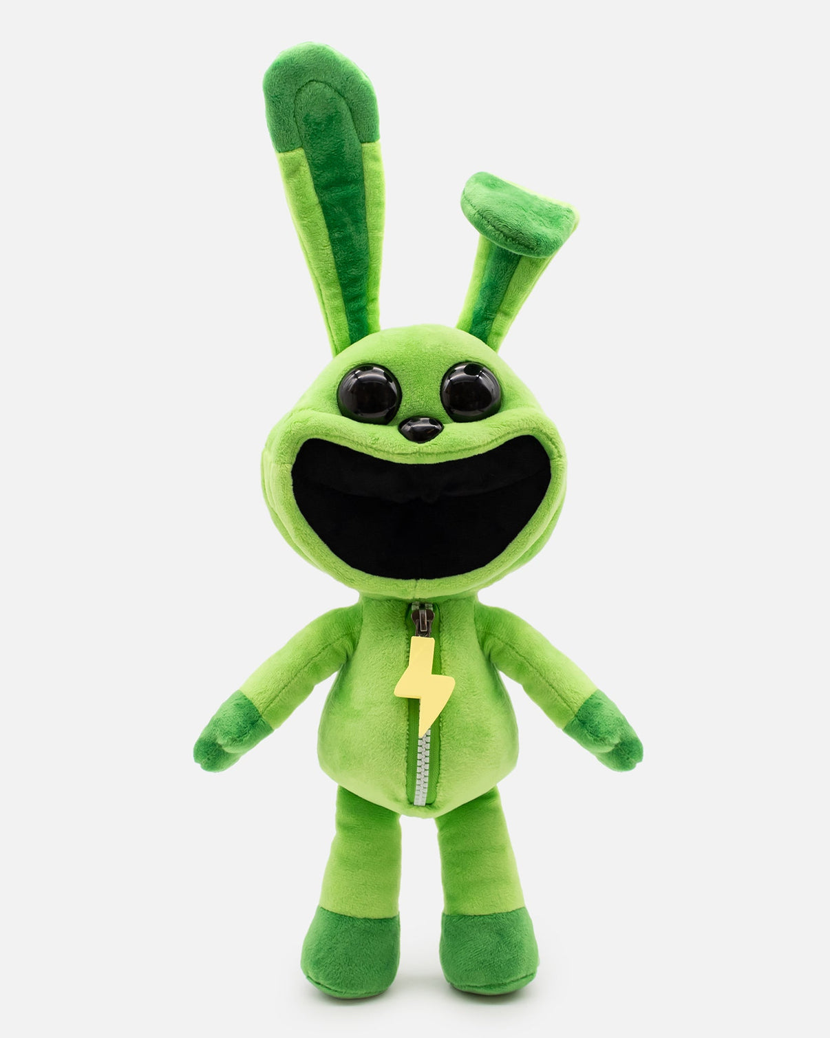 Hoppy Hopscotch Plush, 14-inch green soft toy with aesthetic zipper, perfect for display and cuddling, Play The Game collectible.