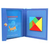 Kids Magnetic Puzzle Book with colorful tangram pieces for educational play. Perfect Montessori toy for creativity and learning.