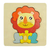 Montessori wooden lion puzzle for toddlers, featuring colorful cartoon animal design, enhancing cognitive skills and learning.