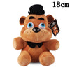 Five Nights at Freddy's Freddy plush toy, 18cm soft brown bear with blue eyes and black hat, perfect for fans and collectors.