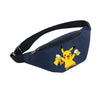 Pikachu Pokemon waterproof shoulder bag with black strap, perfect for travel and outdoor activities, featuring durable design.