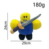 Roblox two-dimensional robot plush toy with sword, 24cm tall, weighing 180g, perfect for kids and collectors.