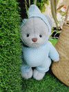 Cute Little Bear Plush Doll in Blue Outfit with Changeable Clothes, Perfect for Cuddling and Playtime.