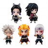 Demon Slayer anime figures of Tanjiro, Giyuu, Muichirou, Kyoujurou, and Shinobu, detailed PVC action models for collectors and gifts.