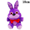 Purple Five Nights at Freddy's plush toy with red bow, 18cm tall, soft and cuddly, perfect for fans and collectors.