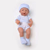 Lifelike 14-Inch Reborn Baby Doll in Blue Outfit, Made of Soft Silicone with Realistic Features and Detailed Limbs, Ideal Gift