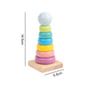 Montessori wooden puzzle toy stacker with colorful rings for toddlers' educational play and development.