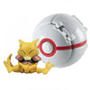 Pokemon Pokeball with Abra toy figure, featuring a Pokeball made from ABS plastic and a PVC Pokemon character. Ideal for collectors.