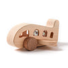 Wooden airplane toy model for kids made from beech wood, enhances hand-eye coordination and creativity in early learning.