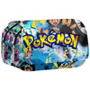 Colorful Pokemon-themed pencil case featuring anime characters and vibrant artwork for school use.