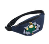 Snorlax design on a navy fanny pack, featuring a relaxed lounging style, ideal for casual outings and Pokemon fan accessories.