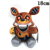 Plush toy of a Five Nights at Freddy's character, 18cm tall, with detailed features and high-quality fabric for collectors and fans.