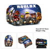 Roblox-themed school backpack set featuring cartoon characters, includes a backpack, shoulder bag, and pencil case.