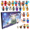 Minecraft Advent Calendar with 24 action figures, perfect holiday countdown gift for kids and fans, featuring cute characters.