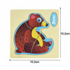 Montessori wooden bear puzzle piece for toddlers, promoting cognitive skills and hand-eye coordination.