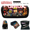 Roblox-themed anime game canvas pencil case with colorful character design, spacious and durable for stationery essentials.