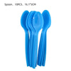 Blue plastic spoons set of 10, measuring 16.1x3cm, perfect for parties and events.