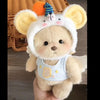 Little Bear Plush Doll in cute outfit with changeable clothes for children, featuring soft plush fabric and kawaii design.