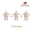 Three mini piggy BJD doll bodies from Whiteroom Dream, shown without clothes, ideal for creative customization and collecting.