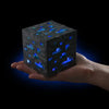 Hand holding Minecraft Creeper LED night light with blue glowing design, perfect for kids' room decor and gaming fans.