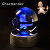 3D Crystal Ball LED Night Light with Charmander etching, featuring multicolor lighting effects, perfect for Pokemon fans.