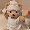 Little Bear Plush Doll wearing a cute chef outfit with changeable clothes, perfect for playtime and cuddling.