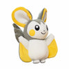 Emolga plush toy with grey and yellow markings, made from soft materials ideal for cuddling and collecting by Pokemon fans.