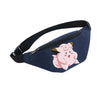 Navy blue Pokemon waist bag featuring a smiling Clefairy design, ideal for fans, outdoor activities, travel, or casual use.