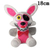 "Five Nights at Freddy's plush toy with bow tie and eye patch, 18cm tall, soft and cuddly for fans and collectors."