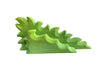 Green wooden wave-shaped toy pieces from Montessori scene building set for imaginative play and learning.