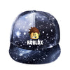 Anime Roblox game adjustable baseball cap with galaxy design, cartoon character, and flat brim. Perfect accessory for fans.