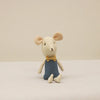 Little Mouse Plush Doll in a cute blue outfit with a bow tie, made of soft, high-quality fabric, perfect for kids and babies.