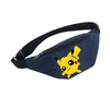 Pikachu Pokemon waterproof shoulder bag, featuring durable blue fabric and adjustable strap, ideal for travel and outdoor activities.