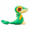 Snivy Pokemon plush toy in vibrant green and yellow colors, featuring soft materials perfect for cuddling and collecting.