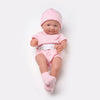 Lifelike 14-Inch Reborn Baby Doll in Pink Outfit, Realistic Silicone Design, Perfect for Role-Playing and Nurturing Play.