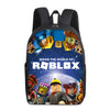 Roblox 3D printed backpack with colorful game character designs for school kids