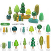 Wooden tree stacking toy set with 14 colorful pieces for kids' educational balancing game and motor skills development.