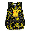 MINISO Pokemon Pikachu school backpack with vibrant black and yellow lightning design, ideal for students.