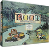 "Root Board Game Expansion - The Riverfolk Expansion Box Art with River Scene and Characters"