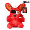 Five Nights at Freddy's Foxy plush toy, 18cm, red with an eye patch and sharp teeth, collectible toy for FNAF fans.