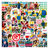 Colorful 50-pack of Roblox cartoon stickers featuring vibrant characters and logos for decorating personal items.