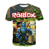 Roblox-themed kids 3D printed t-shirt with vibrant cartoon graphics and gaming characters, perfect for casual wear.